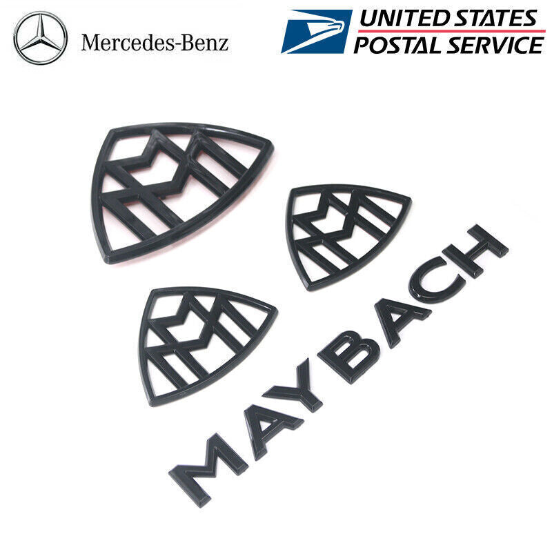 Set of 4 Side Rear Badge Maybach Letter Logo Gloss Black FOR Mercedes S Class