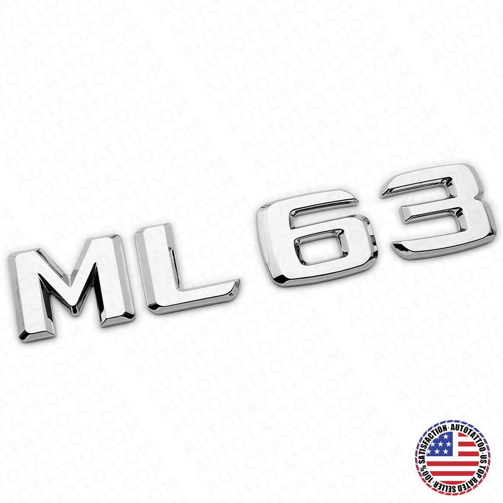 Benz ML 63 AMG Letter Emblem Trunk Logo Nameplate Badge Decorate Sport Chrome