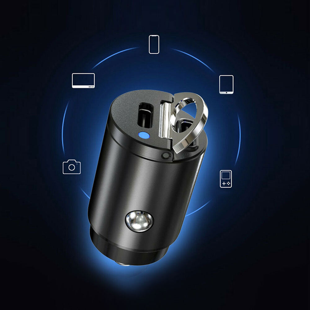 Mini Dual USB Type C PD 30W Car Phone Charger Adapter Fast Charging Accessories