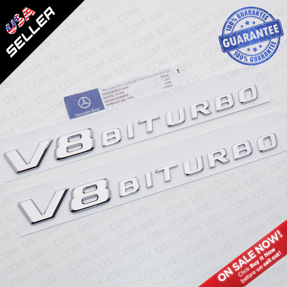 17+ Mercedes OEM V8 BiTurbo Sport AMG Car Logo Side Fender Marker Emblem Badge