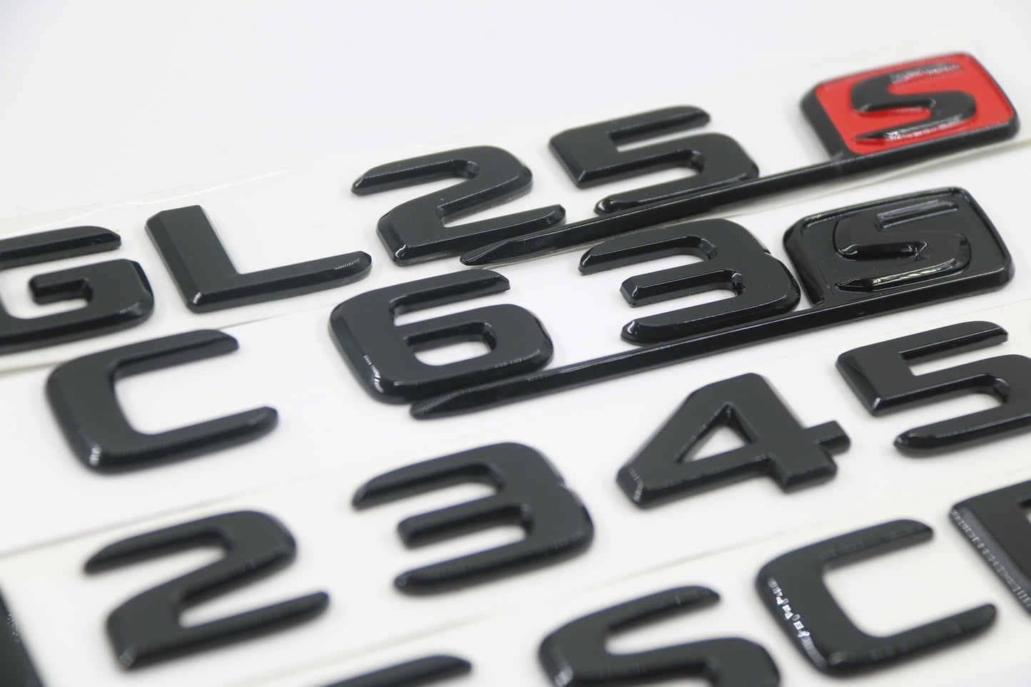 CLS63 AMG Rear Trunk Emblem V8Biturbo Fender Badge Set Glossy Black