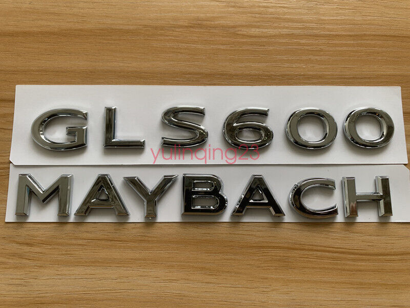 Chrome ABS GLS600 Maybach Number Trunk Letters Badge Emblems Sticker For Benz