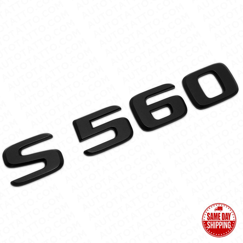 18-21 Mercedes S 560 Letter Emblem Luggage Trunk Lid Badge AMG Sport Matte Black