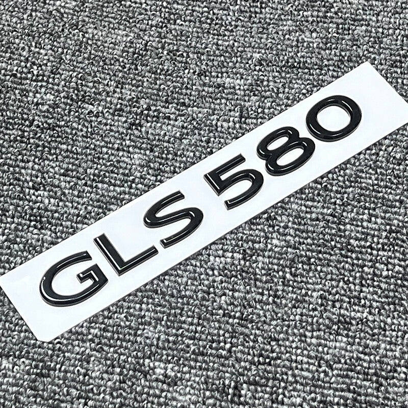 Gloss Black GLS580 Number Trunk Letters Badge Emblems Sticker For Mercedes Benz