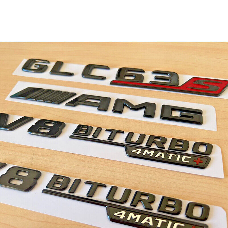 GLC63S SUV AMG V8 BITURBO 4MATIC+ Rear Star Emblem Black Badge Set  W253 2015-22