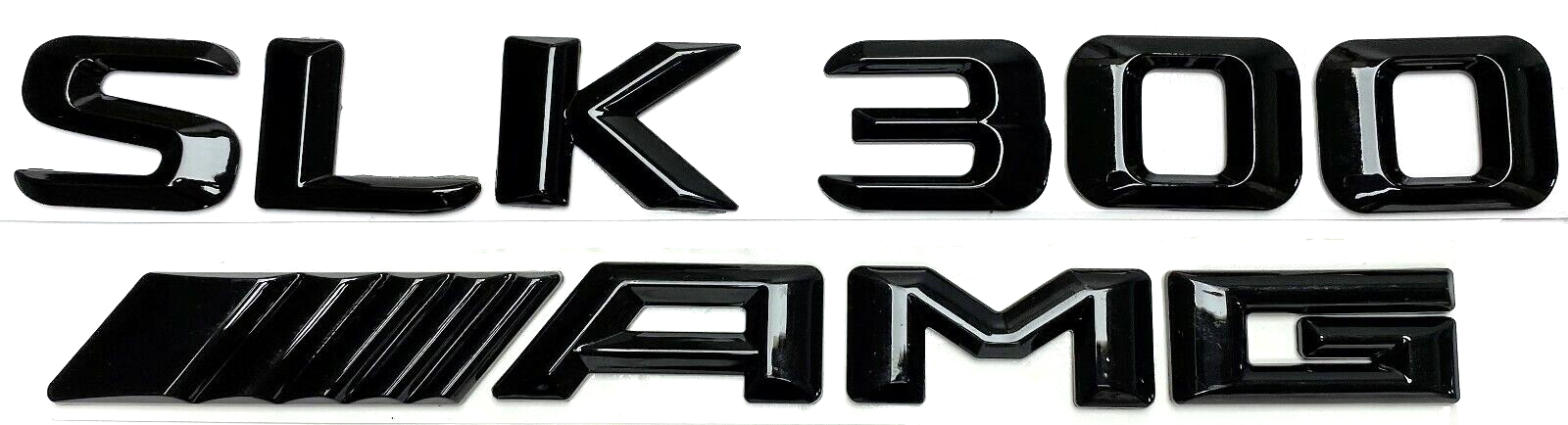 #1 BLACK SLK300 + AMG REPLACEMENT FOR MERCEDES REAR TRUNK EMBLEM BADGE DECAL LID