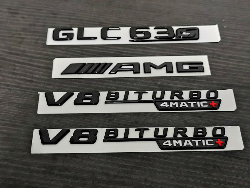 Gloss Black GLC63S GLC63 AMG Biturbo 4matic+ emblem badge For Mercedes-Benz GLC