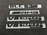 Gloss Black GLC63S GLC63 AMG Biturbo 4matic+ emblem badge For Mercedes-Benz GLC