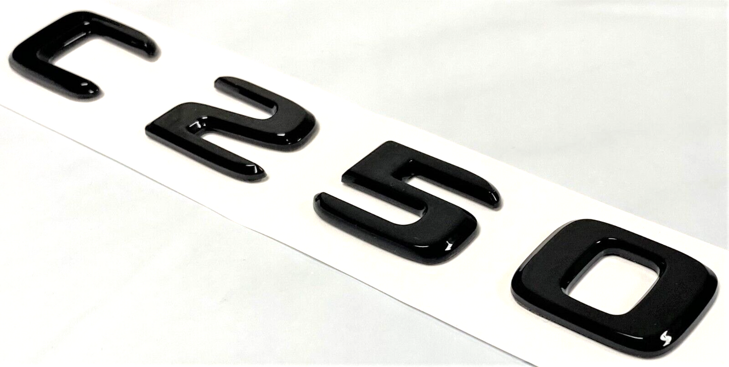 C250 BLACK For MERCEDES REAR TRUNK EMBLEM BADGE NAMEPLATE DECAL LETTERS