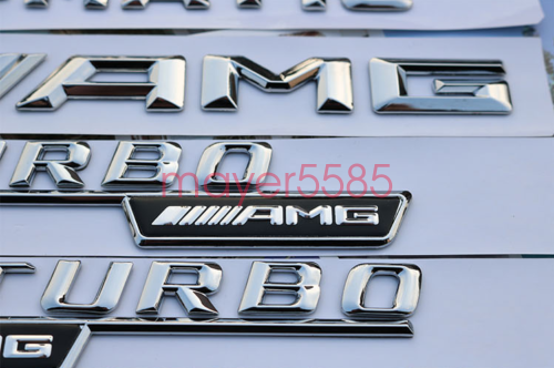 "CLA45 + AMG + TURBO 4 MATIC" Letters Trunk Embl Badge Sticker for Mercedes Benz