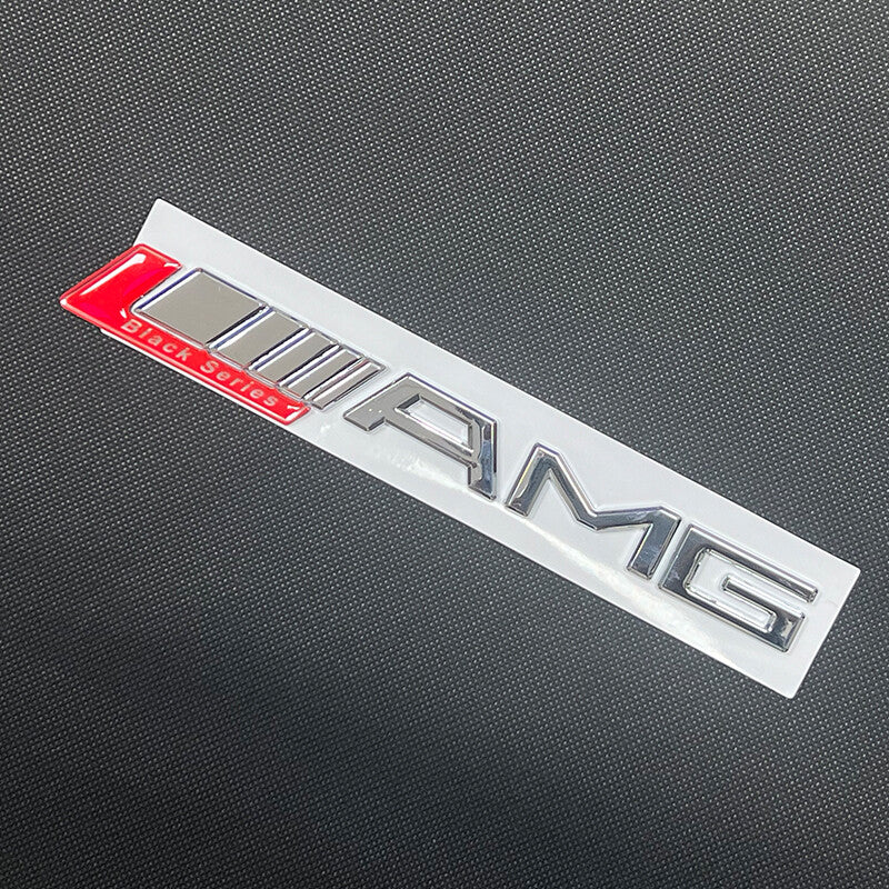 Red Black Series AMG Letters Trunk Emblem Badge Sticker For Mercedes Benz AMG