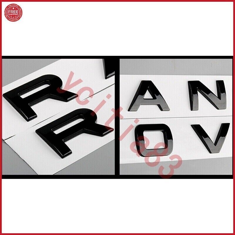 6PCS RANGE ROVER & SPORT SUPERCHARGED Black Emblem Logo Front Rear Hood