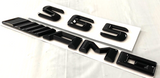 2X BLACK S65+AMG FOR MERCEDES S65 REAR TRUNK EMBLEM BADGE NAMEPLATE DECAL