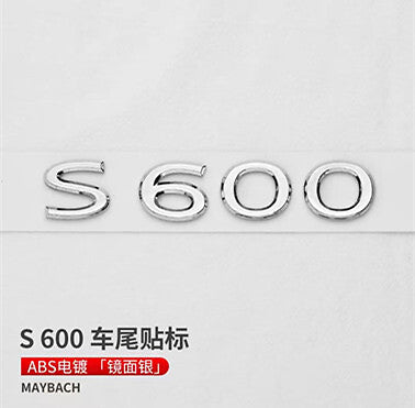 Chrome 3D S600 Maybach Number Trunk Letters Badge Emblems Sticker For Benz