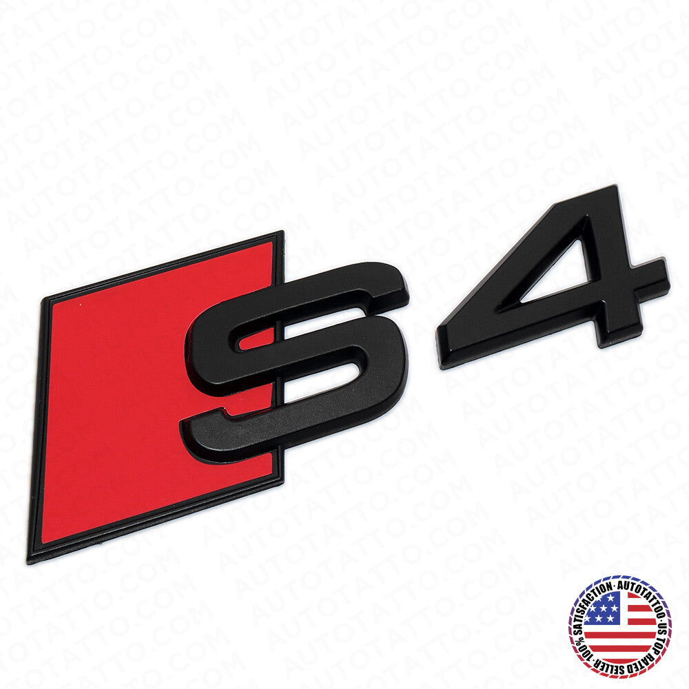 Audi S4 Matte Black Rear Letter Tail Nameplate Trunk Emblem Badge Sport Sline