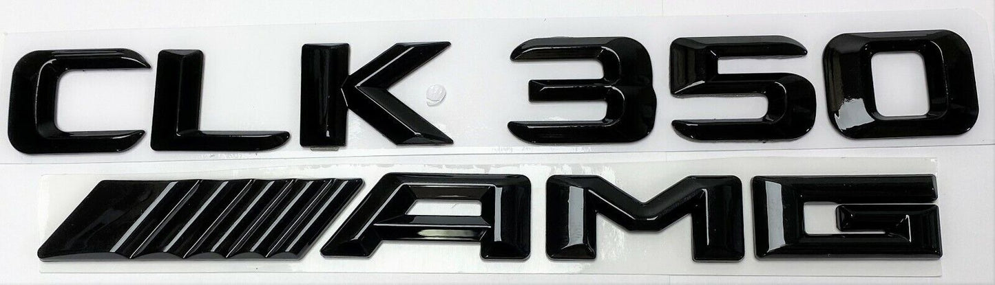 #1 BLACK CLK350 + AMG REPLACEMENT FOR MERCEDES REAR TRUNK EMBLEM BADGE DECAL LID