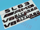 Gloss Black Flat SL63 AMG V8 BITURBO Trunk Embl Badge Sticker for Mercedes Benz