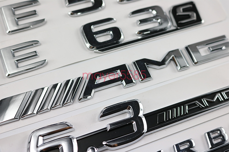 Chrome  E53 AMG TURBO 4 Matic Letters Trunk Embl Badge Sticker For Mercedes Benz