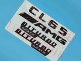 Flat Gloss Black " CL65 AMG BITURBO" Emblem Badge Sticker for Mercedes Benz CL65