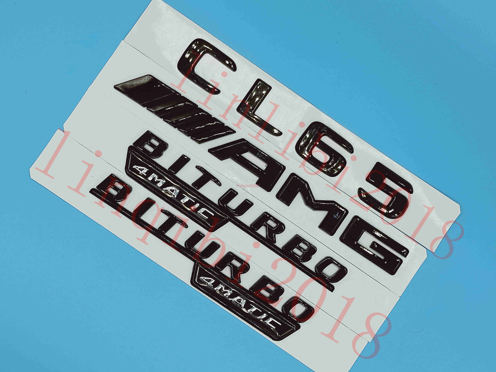 Flat Gloss Black " CL65 AMG BITURBO" Emblem Badge Sticker for Mercedes Benz CL65