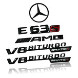 E63S AMG V8 BITURBO Rear Star Emblem Gloss Black Badge Combo For Mercedes W213
