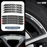 4Pcs Mercedes Benz AMG Aluminium Car Emblem Wheel Hub Rim Badge Stickers Decal