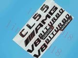 Gloss Black Flat CL55 AMG V8 BITURBO Trunk Embl Badge Sticker for Mercedes Benz