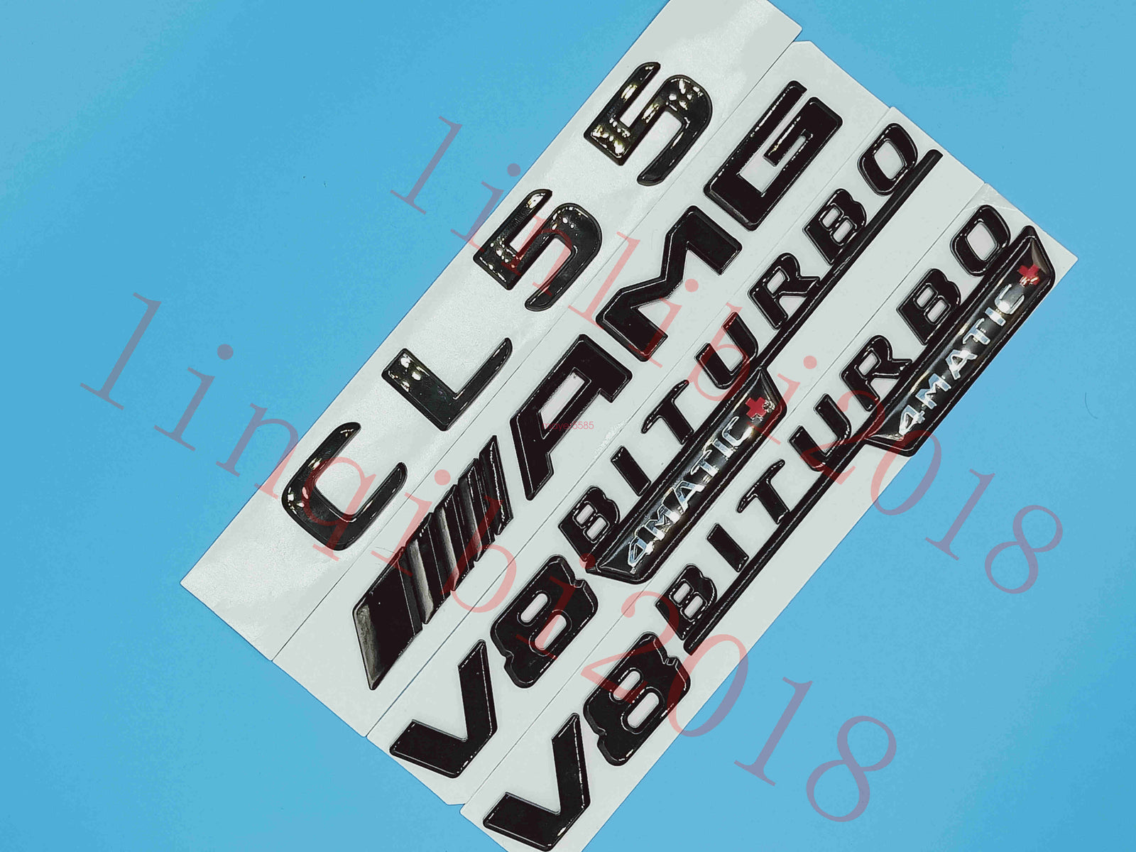 Gloss Black Flat CL55 AMG V8 BITURBO Trunk Embl Badge Sticker for Mercedes Benz