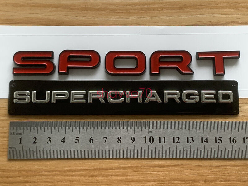 New Range Rover SPORT Glossy RED BLACK Lettering SUPERCHARGED Land Badge Emblem