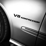 2x For Mercedes 03-11 Matte Black V8 Kompressor Side Fender Marker Emblem Badge