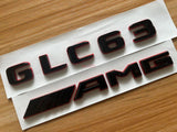 Black RED Number Letters Rear Trunk Badge Emblem for GLC63 AMG