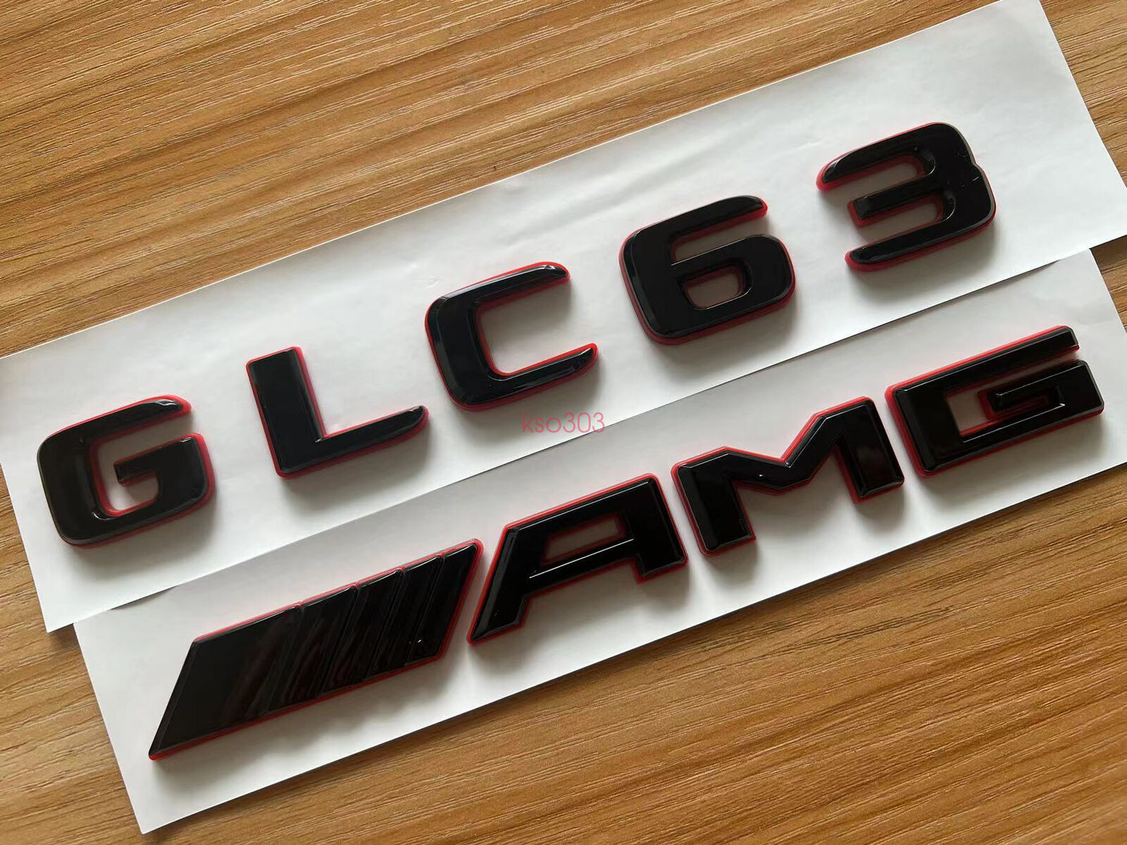 Black RED Number Letters Rear Trunk Badge Emblem for GLC63 AMG