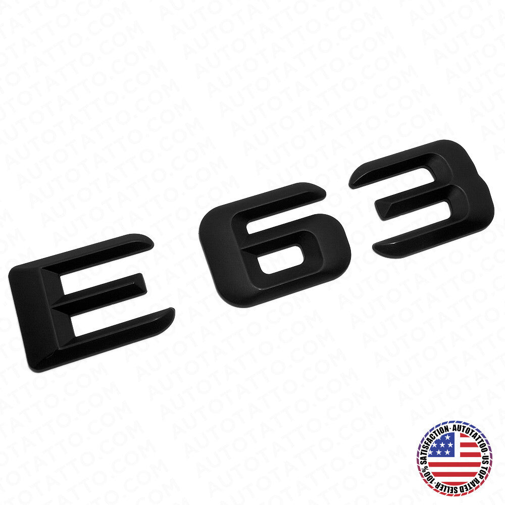 14-16 E 63 AMG Letter Emblem 3D Trunk Logo Nameplate Badge Decorate Matte Black