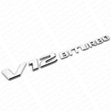 2pcs 17+ V12 BITURBO AMG Side Fender Marker Nameplate Emblem Badge OEM Chrome