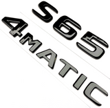 GLOSS BLACK S65+4MATIC FOR MERCEDES S65 REAR TRUNK EMBLEM BADGE NAMEPLATE DECAL