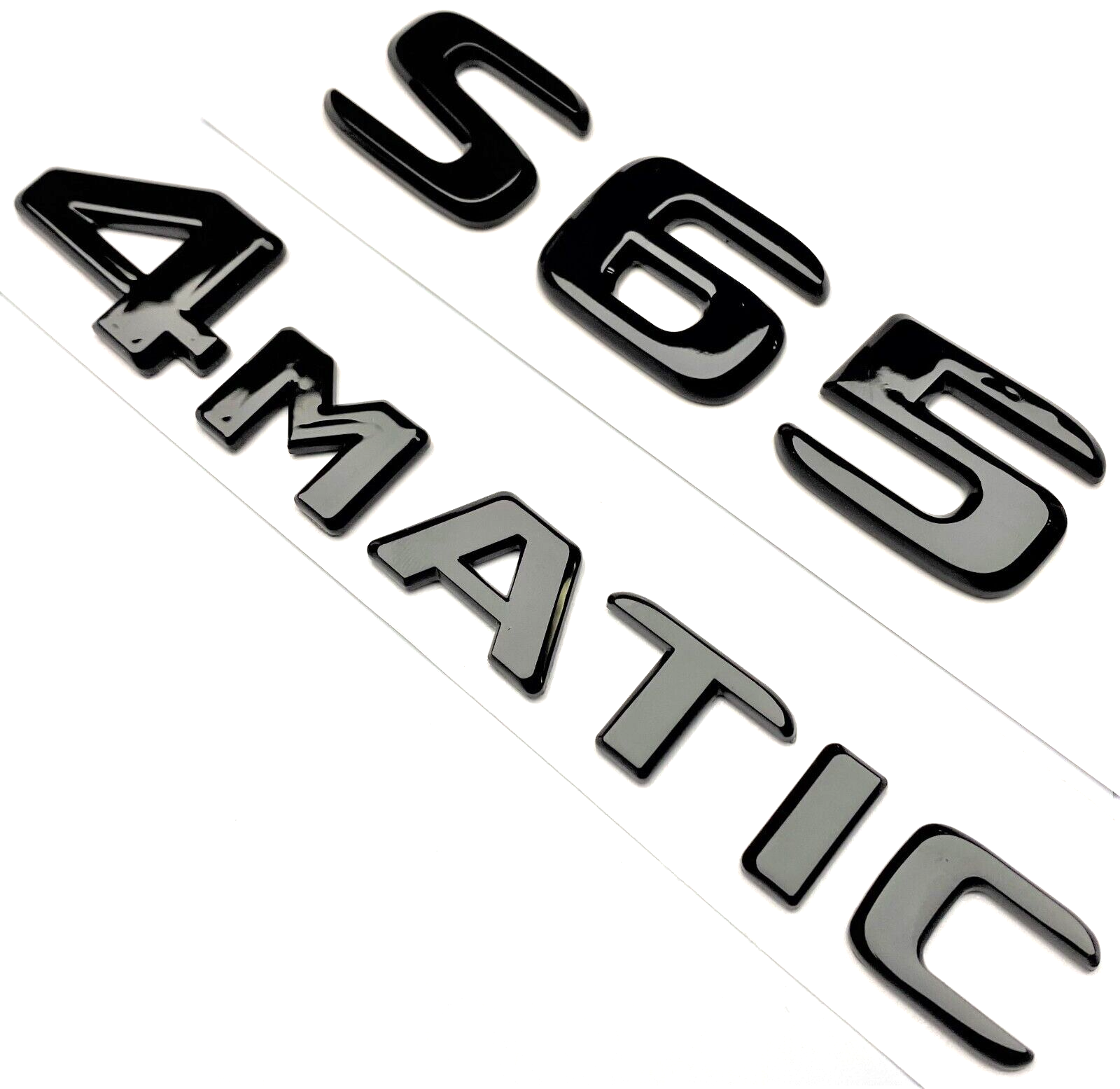 GLOSS BLACK S65+4MATIC FOR MERCEDES S65 REAR TRUNK EMBLEM BADGE NAMEPLATE DECAL