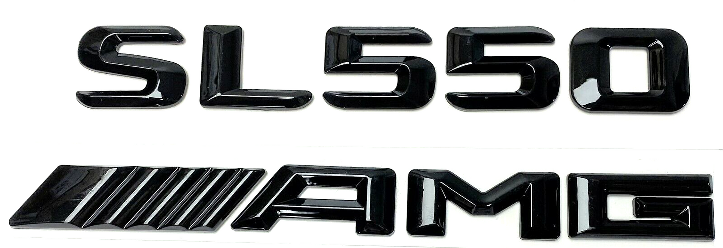 #1 SL550 + AMG BLACK REPLACEMENT FOR MERCEDES REAR TRUNK EMBLEM BADGE DECAL LID