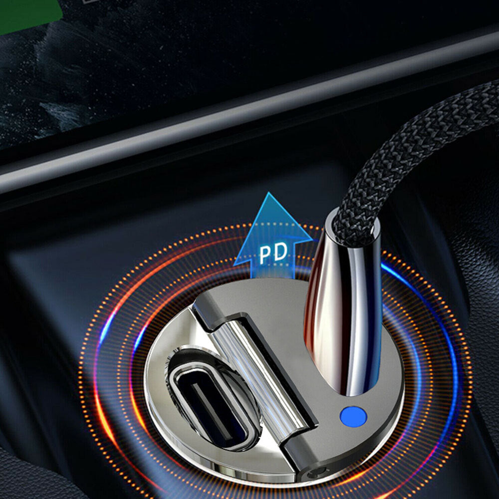 Mini Dual USB Type C PD 30W Car Phone Charger Adapter Fast Charging Accessories