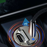 Mini Dual USB Type C PD 30W Car Phone Charger Adapter Fast Charging Accessories
