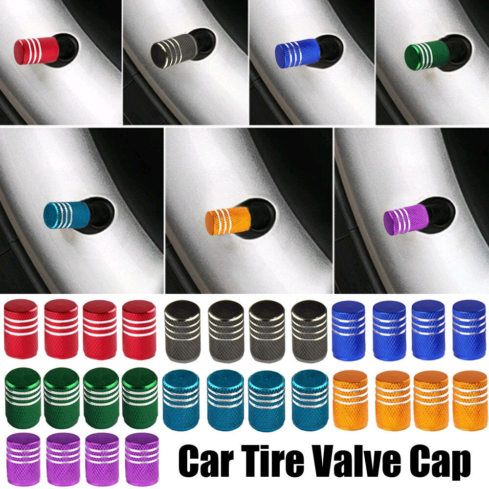 4x Aluminum Car Tyre Tire Air Valve Stem Screws Caps Cover Accessories Universal