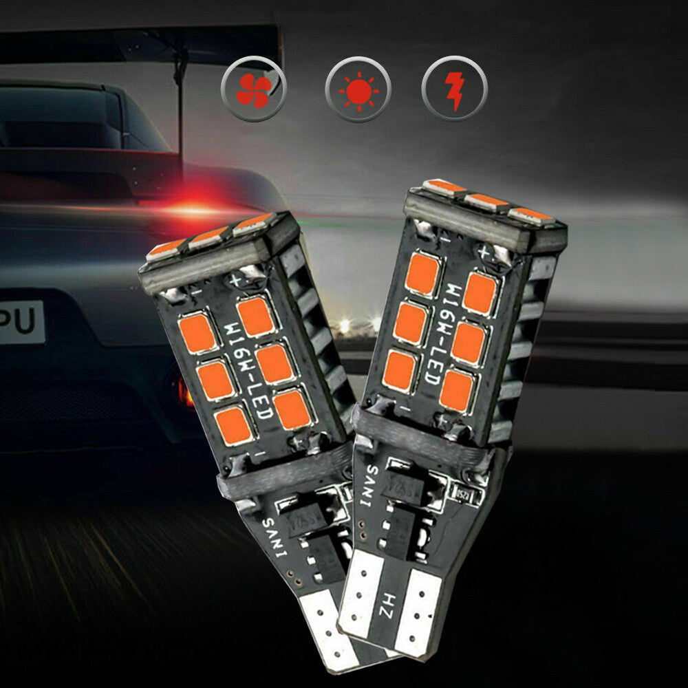 2x Red T15 912 921 Car LED High Mount Stop 3RD Brake Light Bulbs