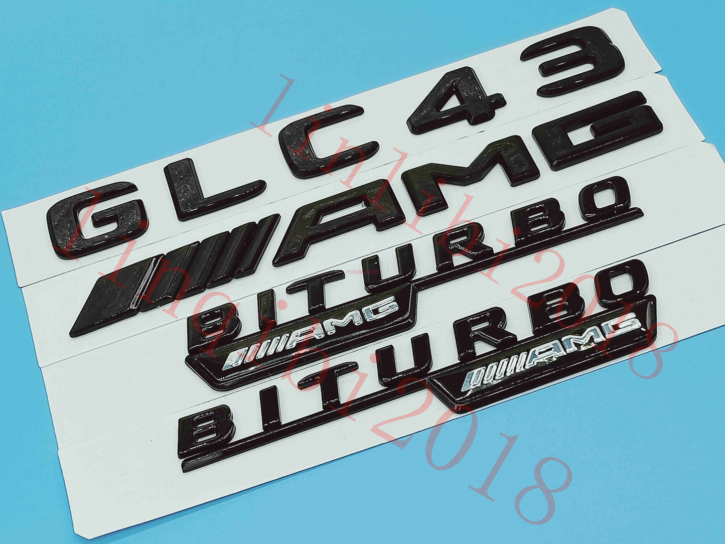 Gloss Black Flat " GLC43 AMG BITURBO" Trunk Embl Badge Sticker for Mercedes Benz