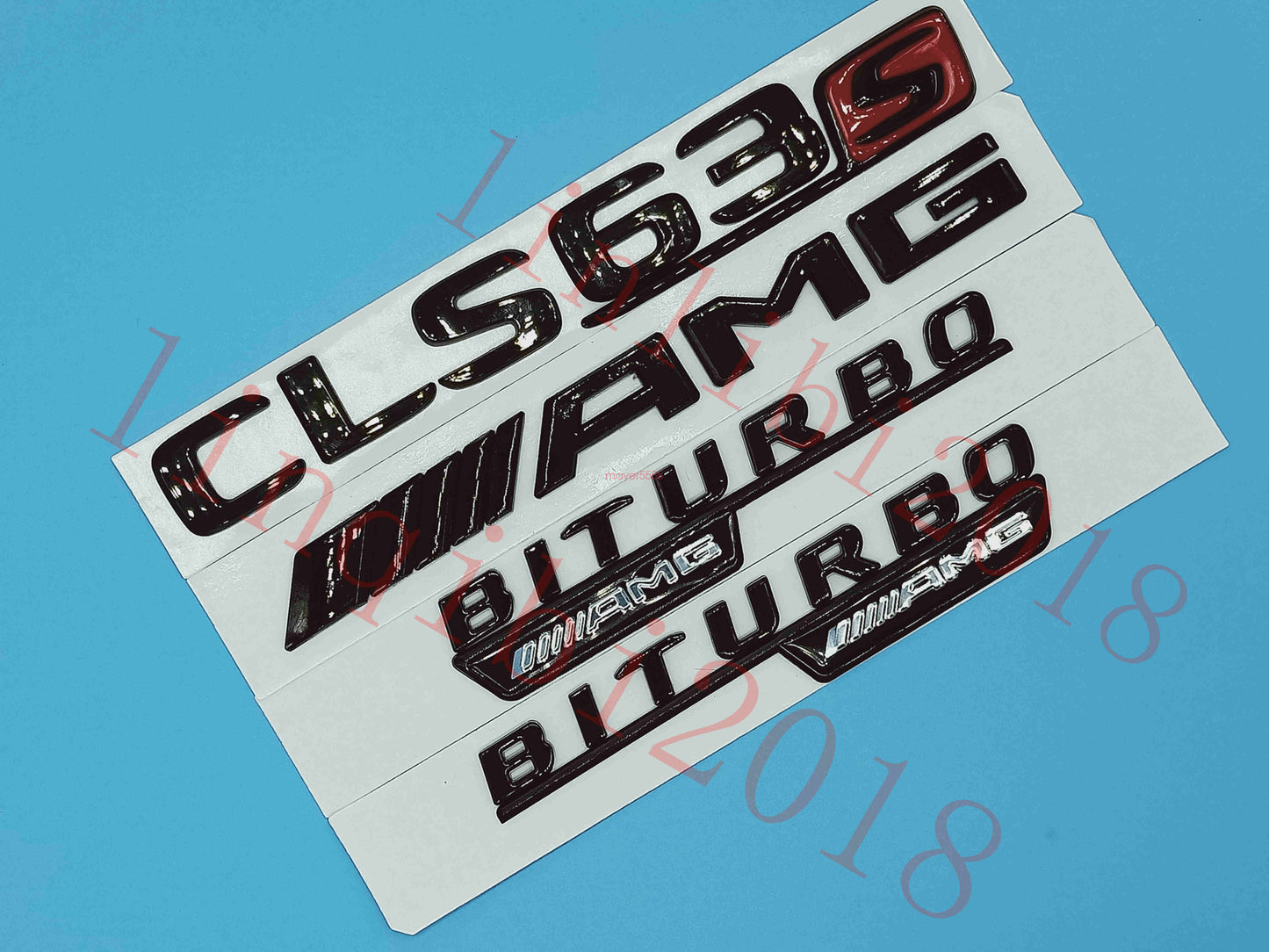 Gloss Black Flat "CLS63s AMG BITURBO" Trunk Embl Badge Sticker for Mercedes Benz