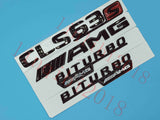 Gloss Black Flat "CLS63s AMG BITURBO" Trunk Embl Badge Sticker for Mercedes Benz