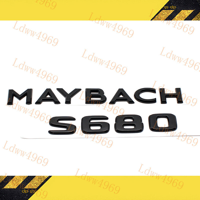 For S-Class W222 S680 Maybach Glossy Black Rear Trunk Emblem Decal Badge Sticker