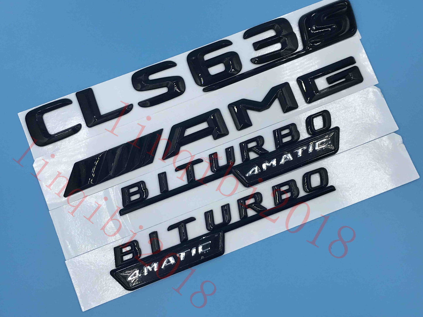 Gloss Black CLS63s AMG BITURBO 4 MATIC" Number Emblem Sticker for Mercedes-Benz