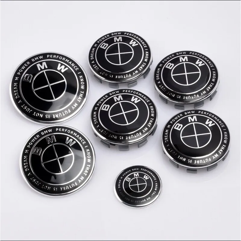 Emblem Set 7PCS NEW HubCaps Hood Wheel Emblem Badge Set 74mm 74mm 4x56mm 45mm