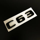 1Pcs C63 Gloss Black Decals Badge Car Trunk Lid Sticker Emblem For Mercedes-Benz