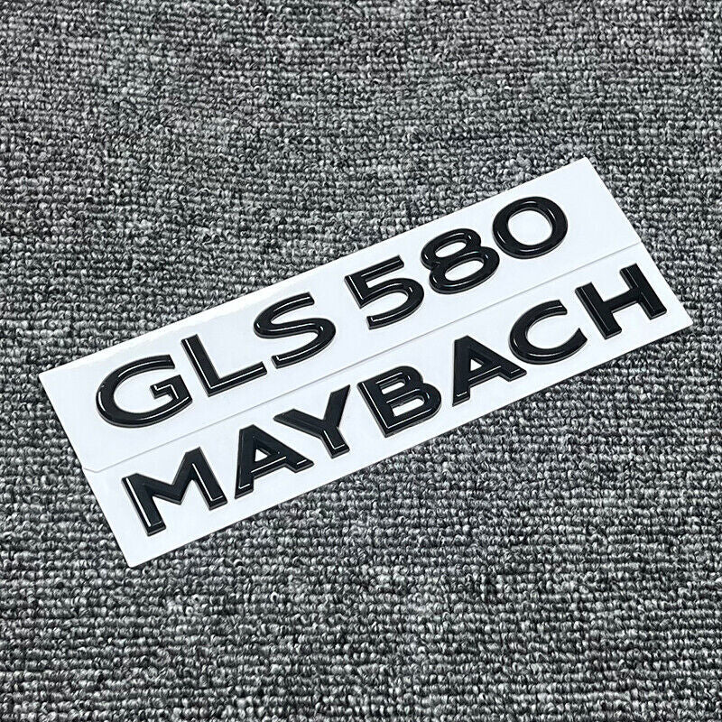 Gloss Black GLS580 Maybach Number Trunk Letters Badge Emblems Sticker For Benz