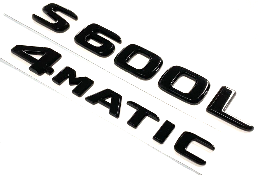 S600L+4MATIC BLACK FOR MERCEDES REAR TRUNK EMBLEM BADGE NAMEPLATE DECAL NUMBER